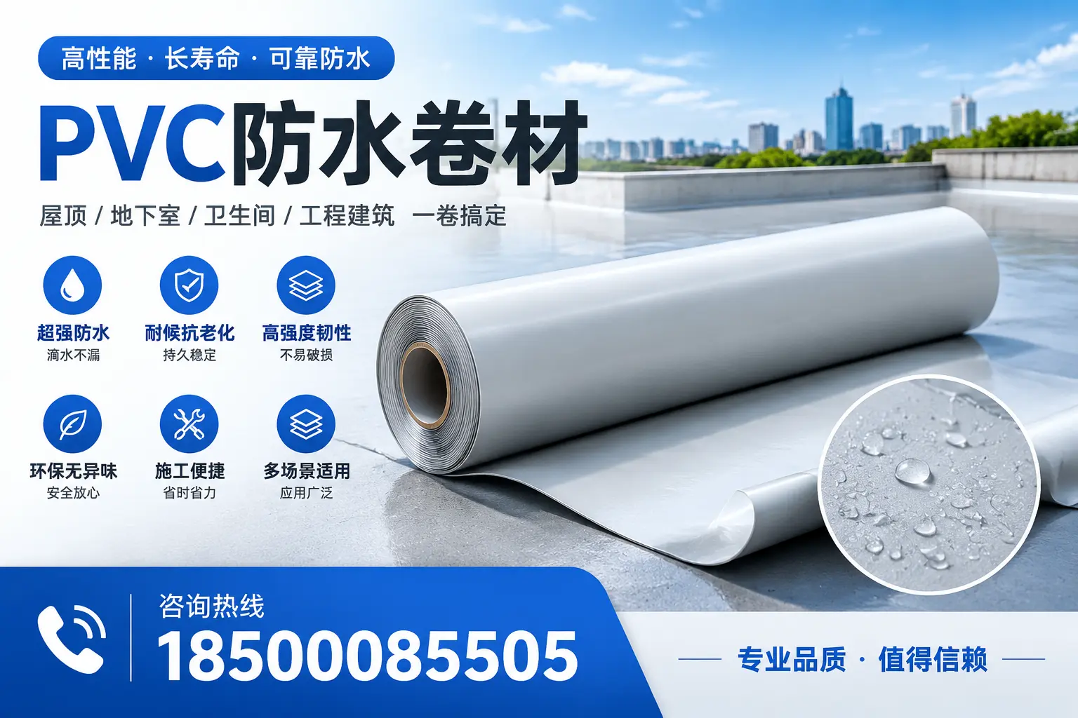 PVC防水卷材的防水效果评测,适合马鞍山的科学依据